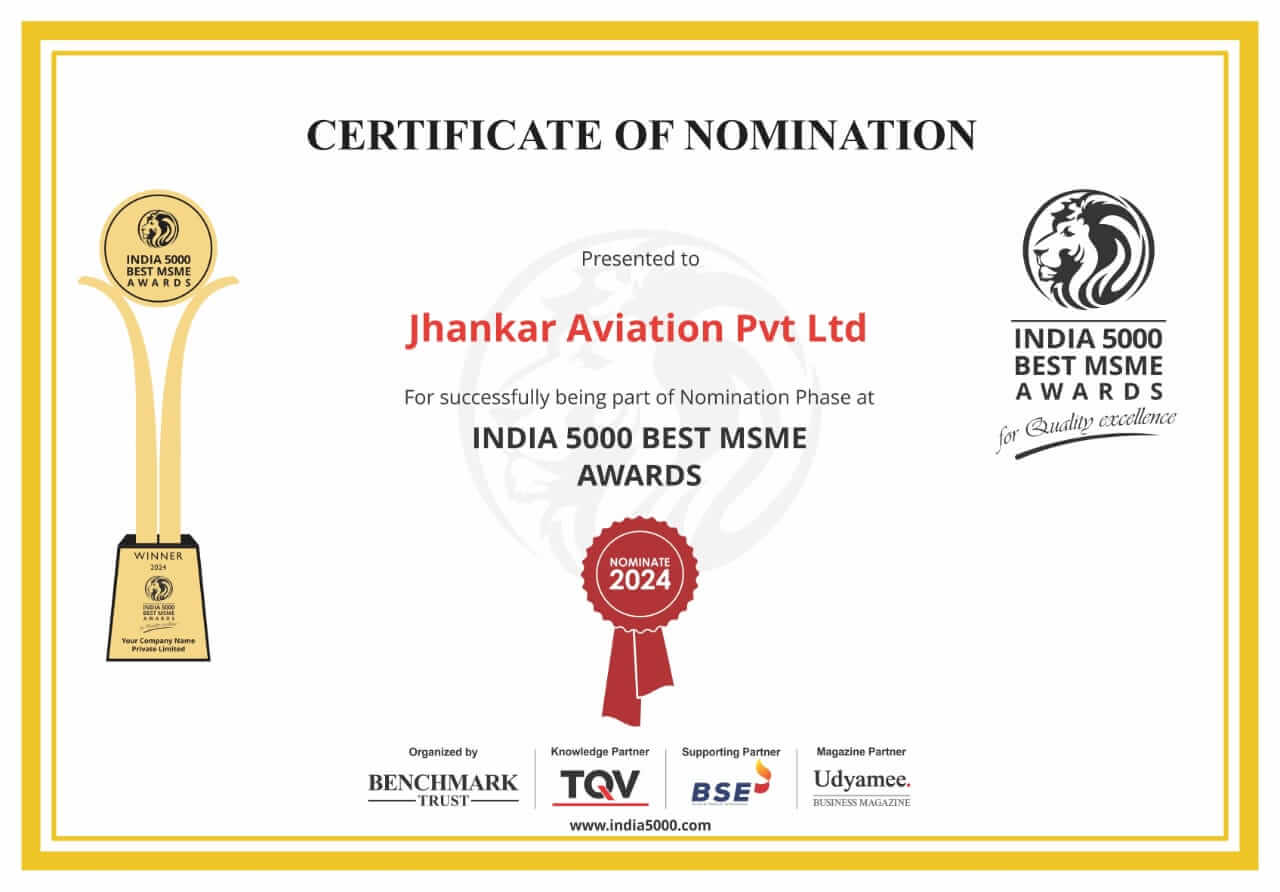 Certificate of nomination for India 5000 Best MSME Awards